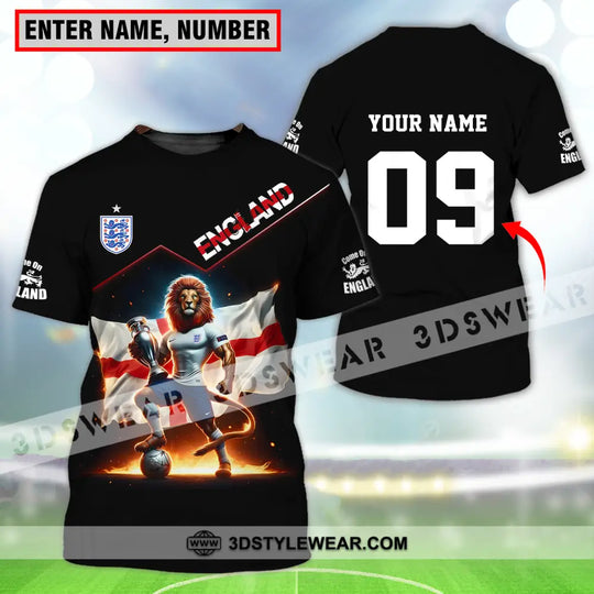 Unisex Shirt - Custom Name And Number Shirt, Euro 2024 National Team, England Lion Flag style option 1