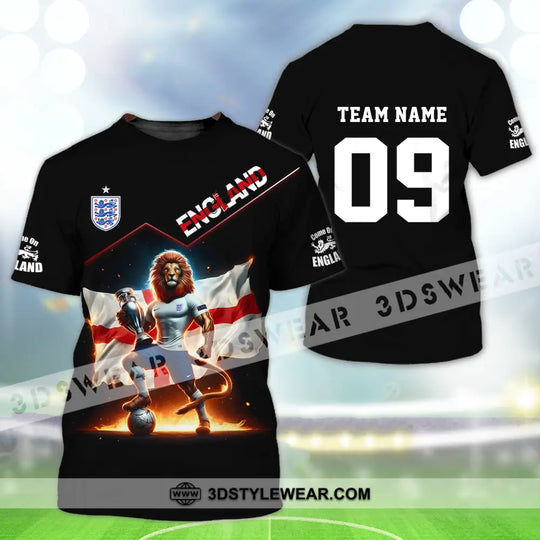 Unisex Shirt - Custom Name And Number Shirt, Euro 2024 National Team, England Lion Flag style option 2