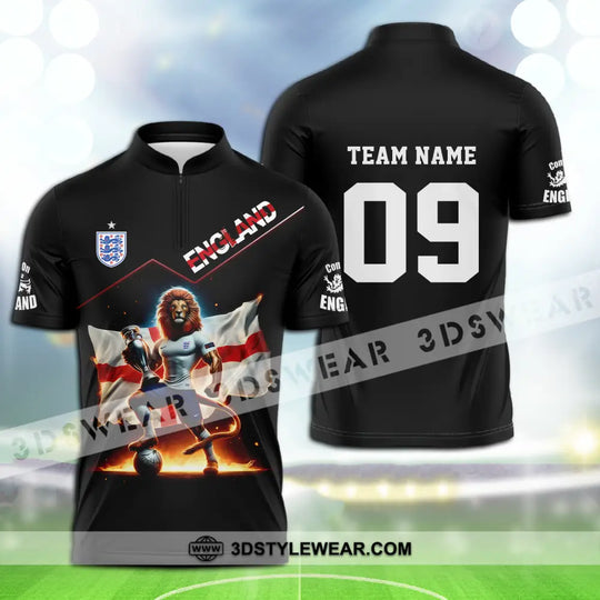 Unisex Shirt - Custom Name And Number Shirt, Euro 2024 National Team, England Lion Flag style option 3