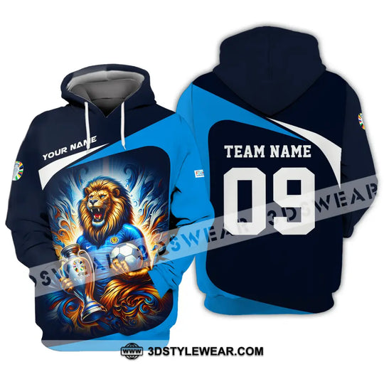 Unisex Shirt - Custom Name And Number Euro 2024 Shirt National Team, Lion Holding Cup And Ball Scotland style option 4