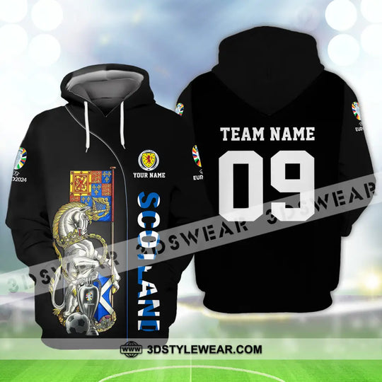Unisex Shirt - Custom Name And Number Shirt, Euro 2024 National Team, Scotland Team style option 3