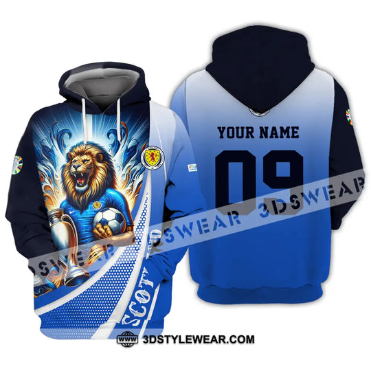 Unisex Shirt - Custom Name And Number Euro 2024 Shirt National Team, Scotland Lion Holding Cup style option 4