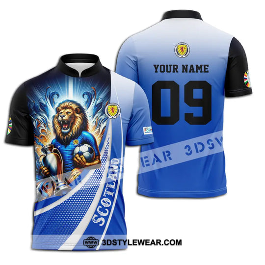 Unisex Shirt - Custom Name And Number Euro 2024 Shirt National Team, Scotland Lion Holding Cup style option 3