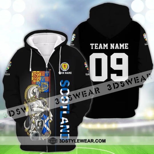 Unisex Shirt - Custom Name And Number Shirt, Euro 2024 National Team, Scotland Team style option 4