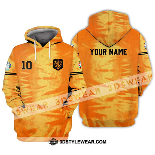 Unisex Shirt - Custom Name And Number Euro 2024 Shirt, Orange Netherlands Shirt style option 3