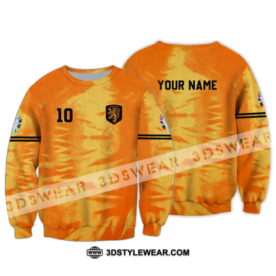 Unisex Shirt - Custom Name And Number Euro 2024 Shirt, Orange Netherlands Shirt style option 4