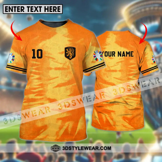 Unisex Shirt - Custom Name And Number Euro 2024 Shirt, Orange Netherlands Shirt style option 1