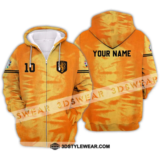 Unisex Shirt - Custom Name And Number Euro 2024 Shirt, Orange Netherlands Shirt style option 2