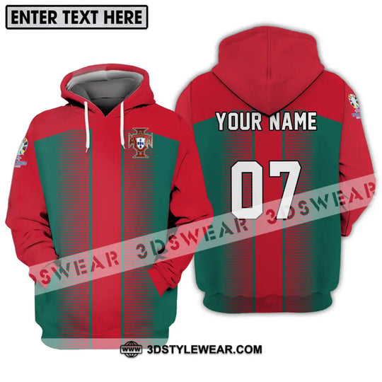 Unisex Shirt - Custom Name And Number Shirt, Euro 2024 Portugal National Team style option 3
