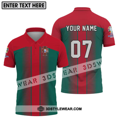 Unisex Shirt - Custom Name And Number Euro 2024 Portugal National Team Polo / S T-Shirt