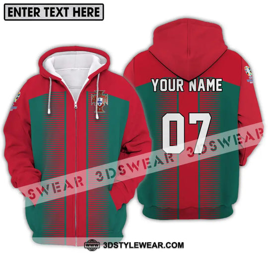 Unisex Shirt - Custom Name And Number Shirt, Euro 2024 Portugal National Team style option 2