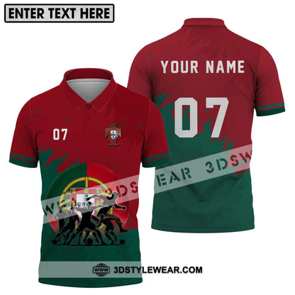 Unisex Shirt - Custom Name And Number Euro 2024 Portugal Team Polo / S T-Shirt