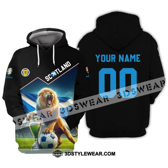 Unisex Shirt - Custom Name And Number, Euro 2024 Scotland Team Lover Lion Shirt style option 2