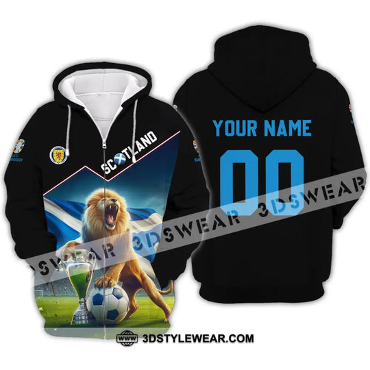 Unisex Shirt - Custom Name And Number, Euro 2024 Scotland Team Lover Lion Shirt style option 3