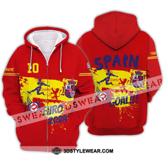 Unisex Shirt - Custom Name And Number, Euro 2024 Spain Goal! style option 2