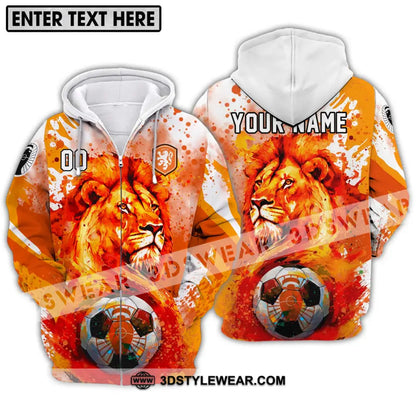 Unisex Shirt - Custom Name And Number Euro 2024 The Royal Dutch Netherlands Zipper Hoodie / S