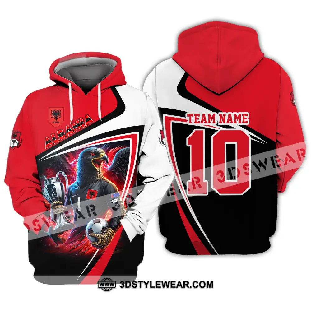 Unisex Shirt - Custom Name And Number Euro Team Shirt Albania 2024 Team - Hoodie / S - T-shirt