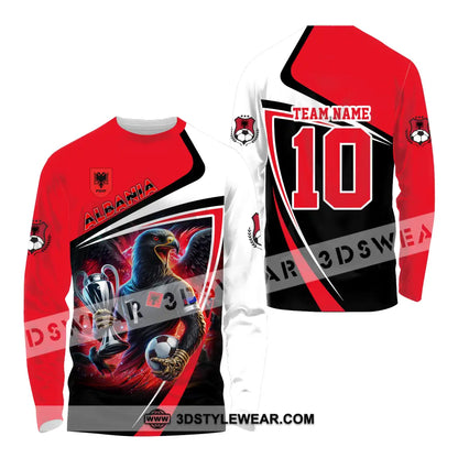 Unisex Shirt - Custom Name And Number Euro Team Shirt Albania 2024 Team - Long Sleeve Shirt / S - T-shirt