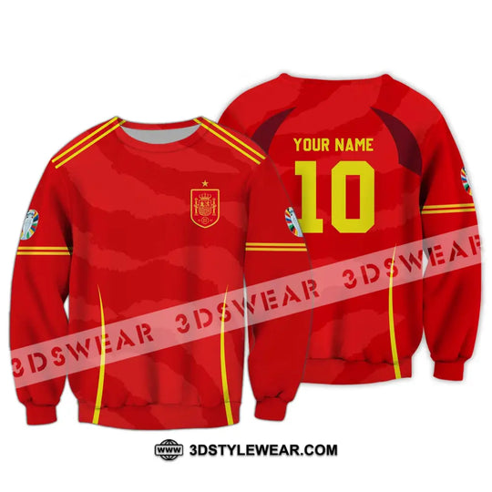 Unisex Shirt - Custom Name And Number, European Champions 2024 Red Shirt style option 4