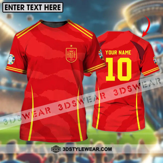Unisex Shirt - Custom Name And Number, European Champions 2024 Red Shirt style option 1