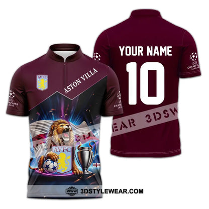 Unisex Shirt - Custom Name And Number Fc Sport Avl Zipper Polo / S T-Shirt