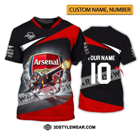 Unisex Shirt - Custom Name And Number FC Shirt, The Gunners style option 1