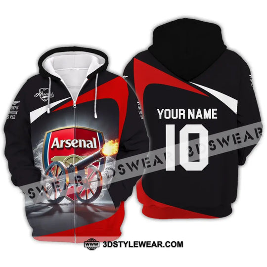 Unisex Shirt - Custom Name And Number FC Shirt, The Gunners style option 3