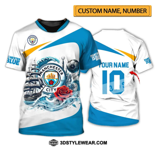 Unisex Shirt - Custom Name And Number FC Shirt, The Sky Blues Lover style option 1