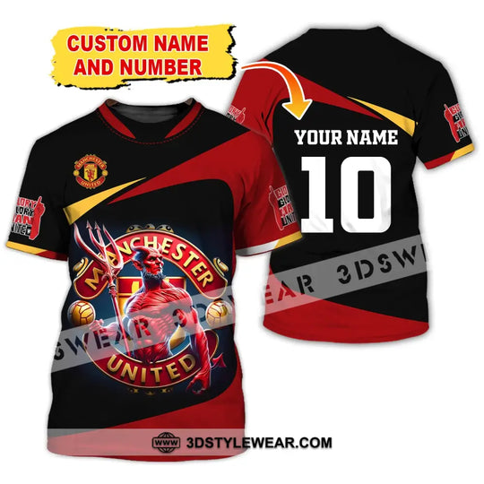 Unisex Shirt, Custom Name and Number Football Shirt, Euro 2024 Shirt, MUFC Football Polo Long Sleeve Shirt style option 2