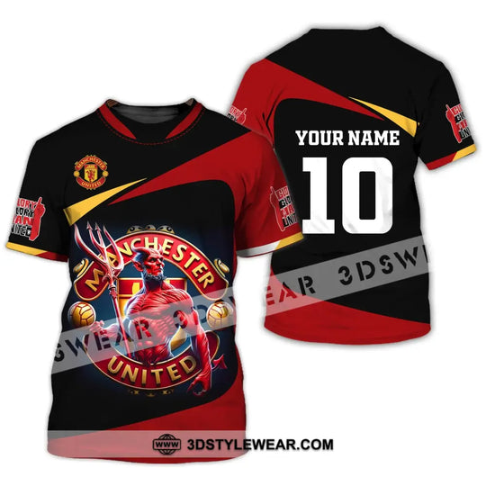 Unisex Shirt, Custom Name and Number Football Shirt, Euro 2024 Shirt, MUFC Football Polo Long Sleeve Shirt style option 3
