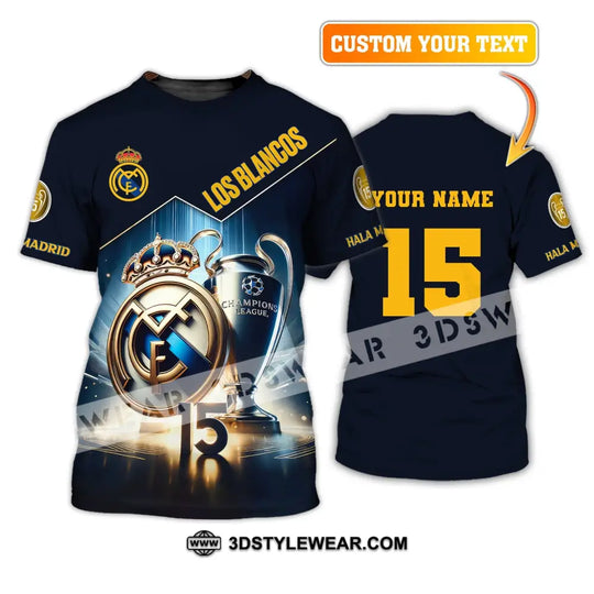 Unisex Shirt, Custom Name and Number Football Shirt, Los Blancos Hala Madrid Shirt style option 2