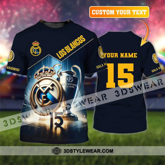 Unisex Shirt, Custom Name and Number Football Shirt, Los Blancos Hala Madrid Shirt style option 1