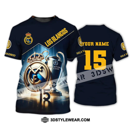 Unisex Shirt, Custom Name and Number Football Shirt, Los Blancos Hala Madrid Shirt style option 3