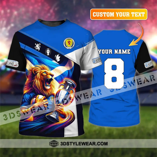Unisex Shirt, Custom Name and Number Football Shirt, Scotland Football Polo Long Sleeve, Euro 2024 Shirt style option 1