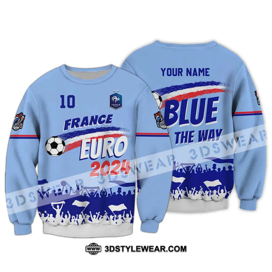 Unisex Shirt - Custom Name And Number Shirt, France Euro 2024 National Team Blue All The Way style option 4