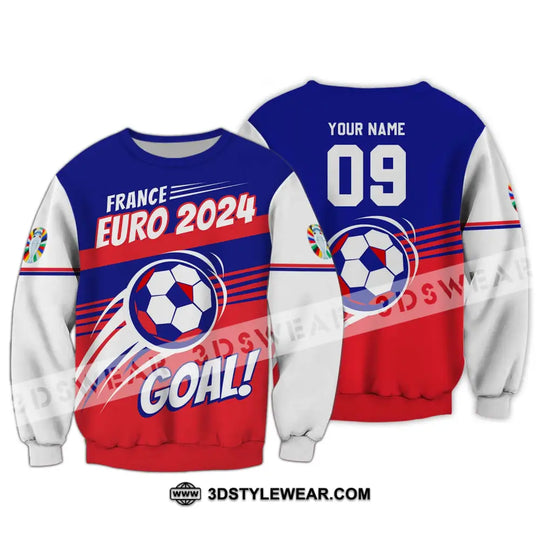 Unisex Shirt - Custom Name And Number Shirt, France Euro 2024 National Team Goal! style option 4