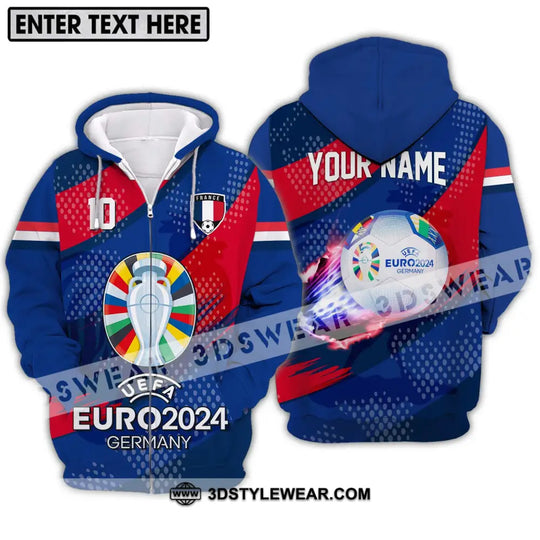 Unisex Shirt - Custom Name And Number Shirt, France National Team Euro 2024 style option 2