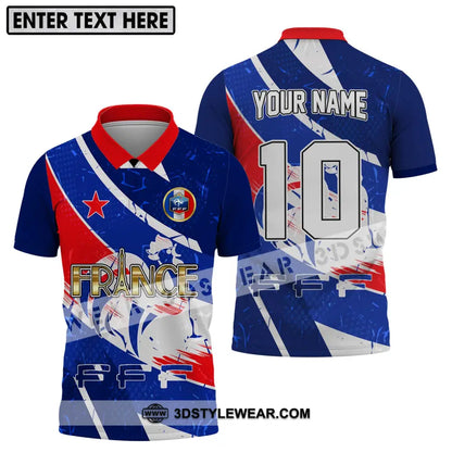 Unisex Shirt - Custom Name And Number France National Team Polo / S T-Shirt