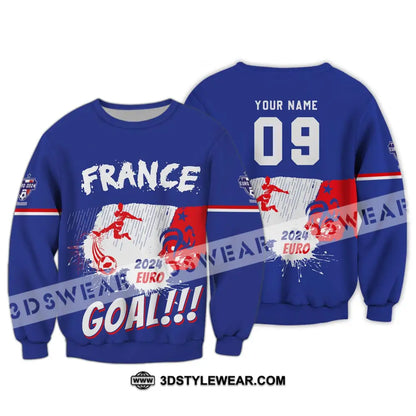 Unisex Shirt - Custom Name And Number France Team Euro 2024 Long Sleeve / S T-Shirt