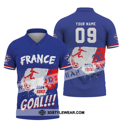 Unisex Shirt - Custom Name And Number France Team Euro 2024 Polo / S T-Shirt