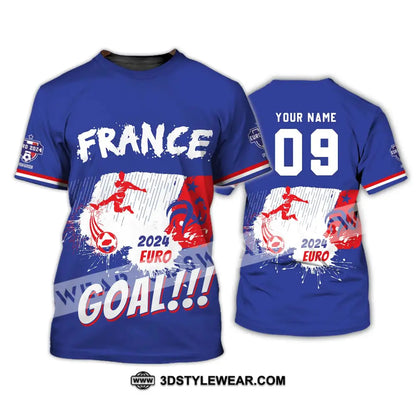 Unisex Shirt - Custom Name And Number France Team Euro 2024 T-Shirt / S T-Shirt