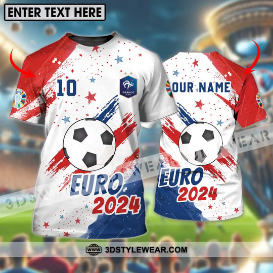 Unisex Shirt - Custom Name And Number Shirt, France Team Light Stars Euro 2024 style option 1