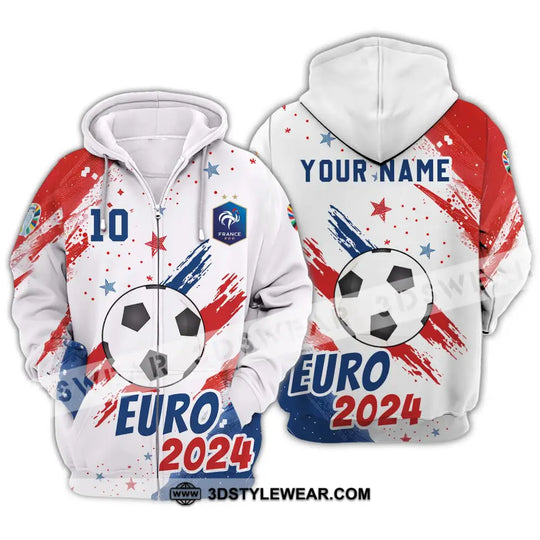 Unisex Shirt - Custom Name And Number Shirt, France Team Light Stars Euro 2024 style option 2