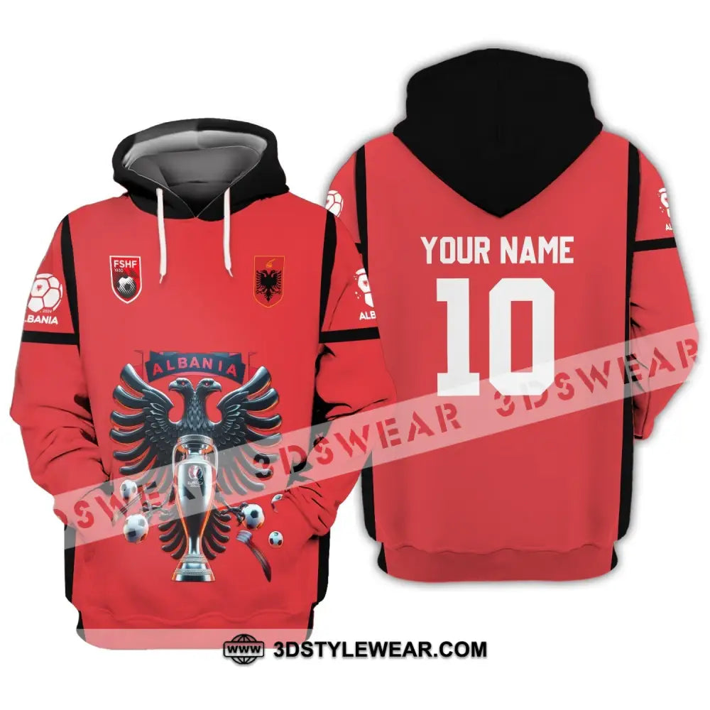 Unisex Shirt - Custom Name And Number Shirt FSHF Albania Euro 2024 National Team - Hoodie / S - T-shirt