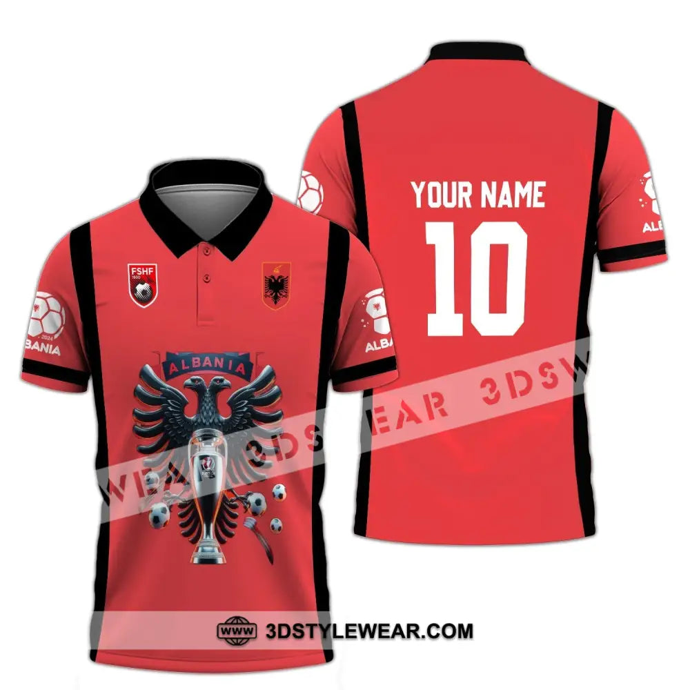 Unisex Shirt - Custom Name And Number Shirt FSHF Albania Euro 2024 National Team - Polo Shirt / S - T-shirt