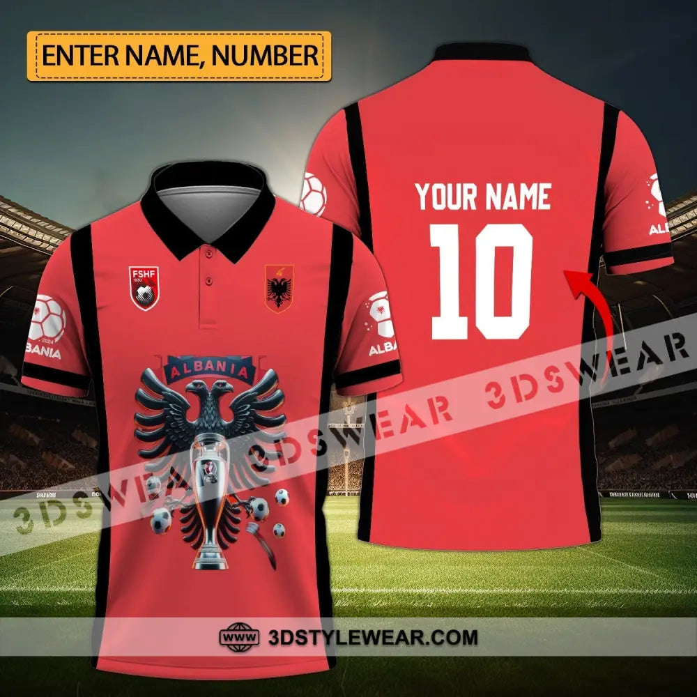 Unisex Shirt - Custom Name And Number Shirt FSHF Albania Euro 2024 National Team - T-shirt