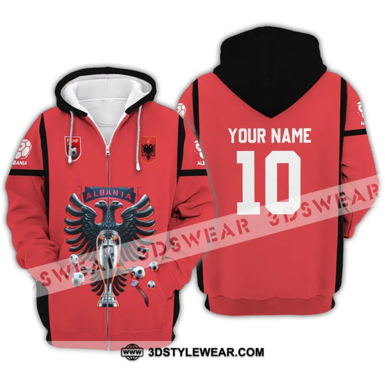 Unisex Shirt - Custom Name And Number Shirt, FSHF Albania National Team style option 3