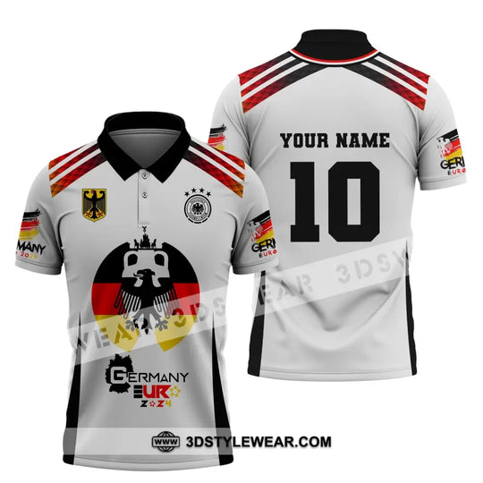 Unisex Shirt, Custom Name and Number Germany Euro 2024 Football Shirt, Germany Football Polo Long Sleeve style option 4