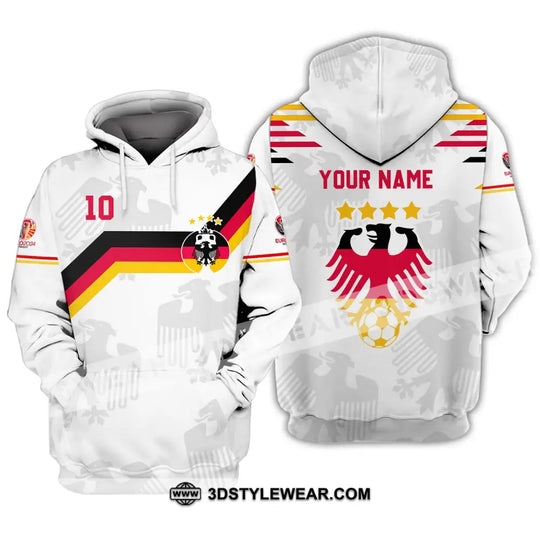 Unisex Shirt - Custom Name And Number, Germany Euro 2024 White Color style option 3