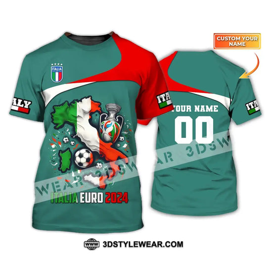 Unisex Shirt, Custom Name and Number Italia Football Shirt, Italia Football Polo Long Sleeve, Euro 2024 Shirt style option 1